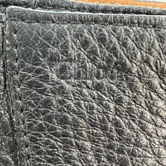 CHLOE mid calf black embossed leather round toe block heel moto boots size 37 - Picture 8 of 12